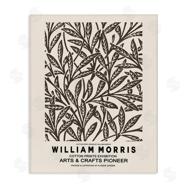 stupell industries Ros Ruseva | Neutral Plant Leaves Pattern Text Flyer Exhibition Wall Art