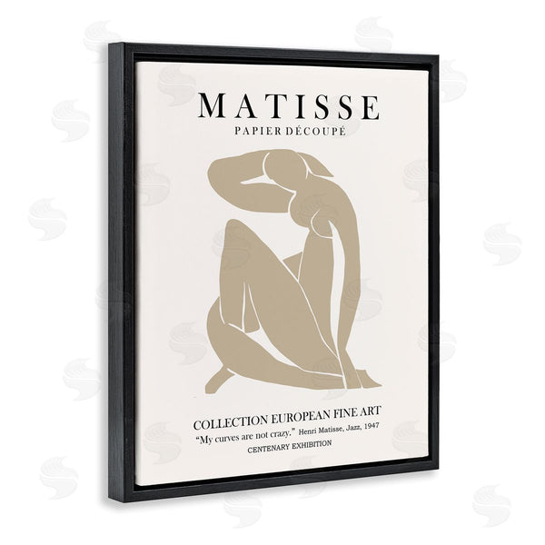 Stupell Industries Ros Ruseva | Neutral Silhouette Modern Woman Matisse Exhibition Text Wall Art