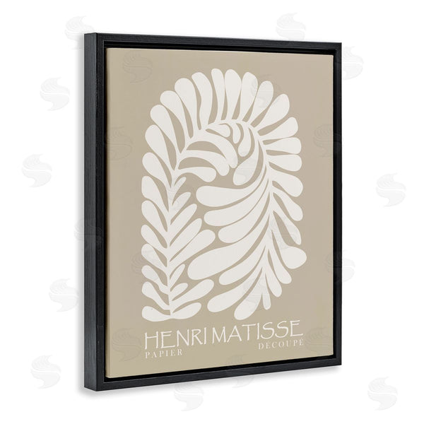 Stupell Industries Ros Ruseva | Neutral Tones Botanical Leaf Pattern Matisse Text Wall Art
