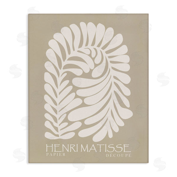 stupell industries Ros Ruseva | Neutral Tones Botanical Leaf Pattern Matisse Text Wall Art