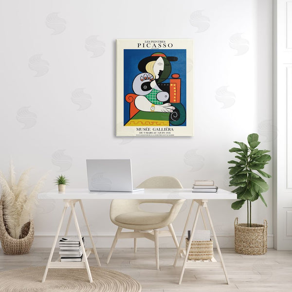 Stupell Industries Ros Ruseva | Picasso Classical Abstract Artist Red Chair Woman Wall Art