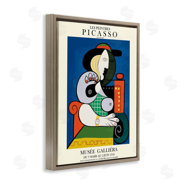 Stupell Industries Ros Ruseva | Picasso Classical Abstract Artist Red Chair Woman Wall Art