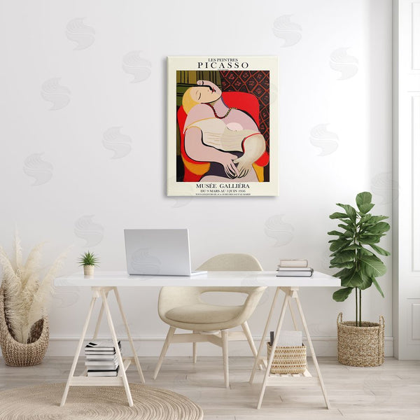 Stupell Industries Ros Ruseva | Picasso Traditional Abstract Painting Dreaming Red Chair Wall Art
