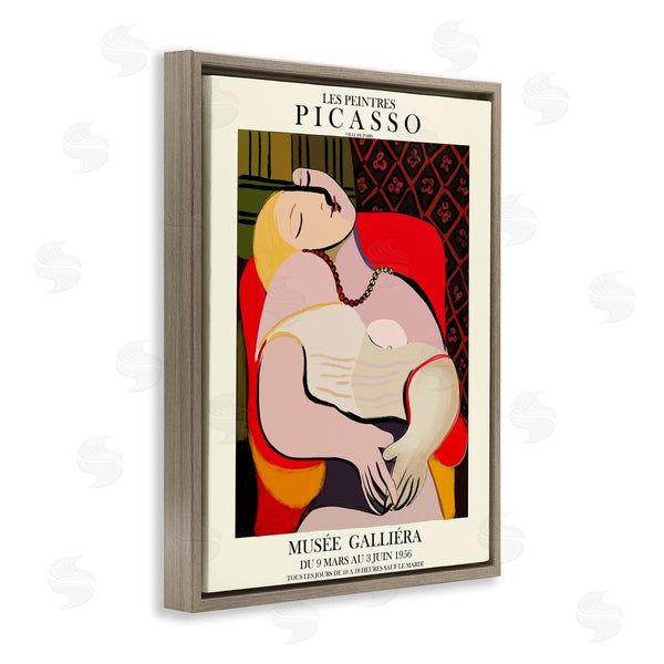 Stupell Industries Ros Ruseva | Picasso Traditional Abstract Painting Dreaming Red Chair Wall Art