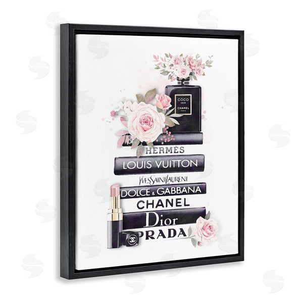 Stupell Industries Ros Ruseva | Pink Roses Glam Bookstack Wall Art