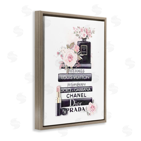 Stupell Industries Ros Ruseva | Pink Roses Glam Bookstack Wall Art
