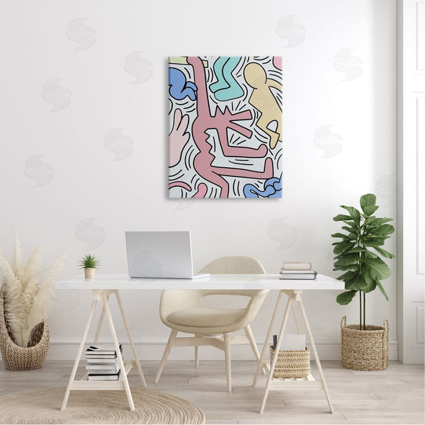 Stupell Industries Ros Ruseva | Pop Style Pastel People Squiggle Lines Design Wall Art