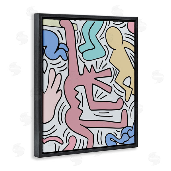 Stupell Industries Ros Ruseva | Pop Style Pastel People Squiggle Lines Design Wall Art