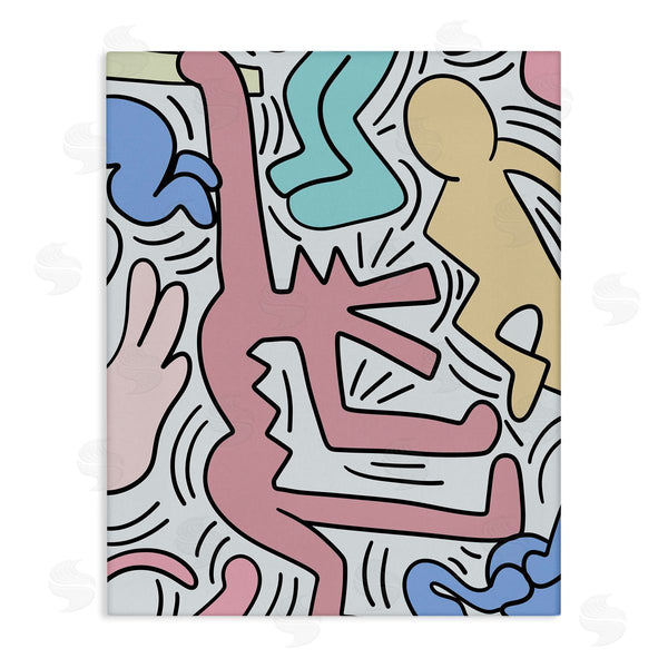 stupell industries Ros Ruseva | Pop Style Pastel People Squiggle Lines Design Wall Art