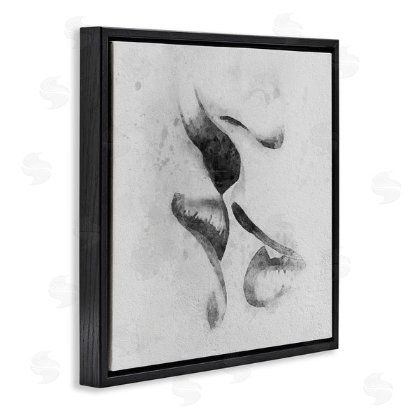 Stupell Industries Ros Ruseva | Romantic Kiss Faces Lips Closeup Couple Drawing Wall Art