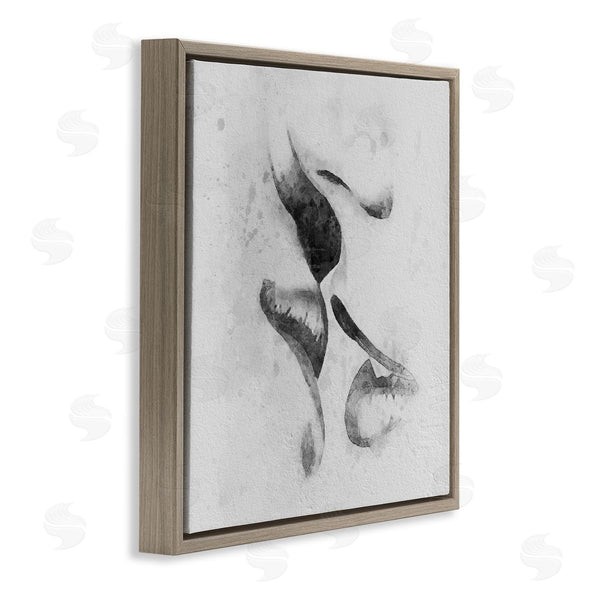 Stupell Industries Ros Ruseva | Romantic Kiss Faces Lips Closeup Couple Drawing Wall Art