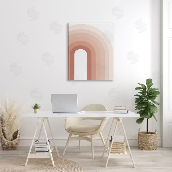 Stupell Industries Ros Ruseva | Rustic Desert Rainbow Geometric Abstraction Terracotta Tones Wall Art