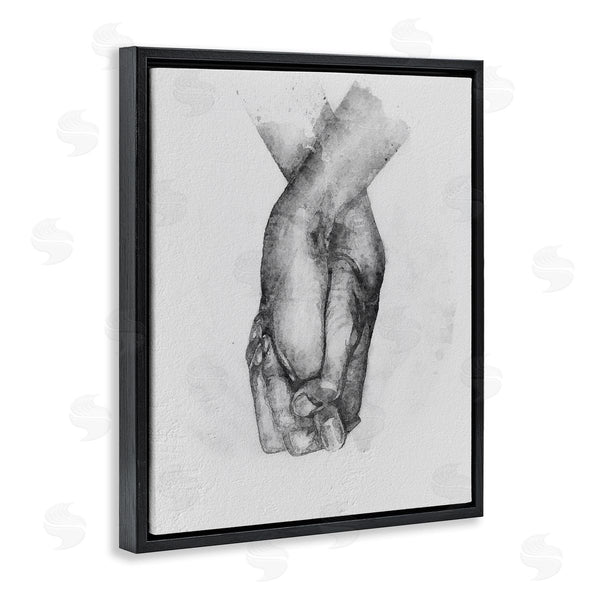 Stupell Industries Ros Ruseva | Simple Vintage Black & White Hand Holding Illustration Wall Art