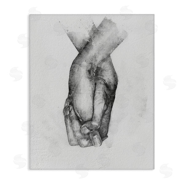 stupell industries Ros Ruseva | Simple Vintage Black & White Hand Holding Illustration Wall Art