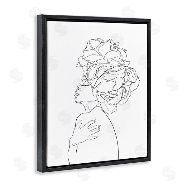 Stupell Industries Ros Ruseva | Woman Slouching With Headwrap Minimalism Linework Wall Art
