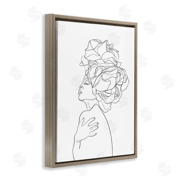 Stupell Industries Ros Ruseva | Woman Slouching With Headwrap Minimalism Linework Wall Art
