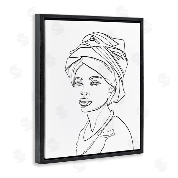 Stupell Industries Ros Ruseva | Woman Wearing Classic African Headwrap Fluid Line Abstraction Wall Art