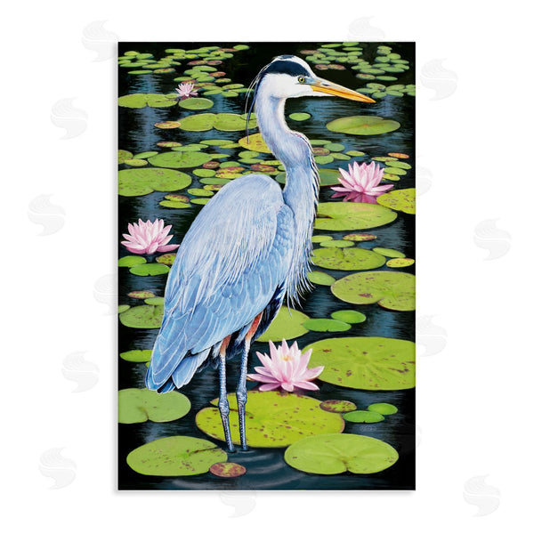 stupell industries Rosiland Solomon | Heron Among Pond Lilies