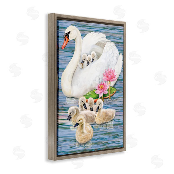 Stupell Industries Rosiland Solomon | Swan Family & Lotus Flowers