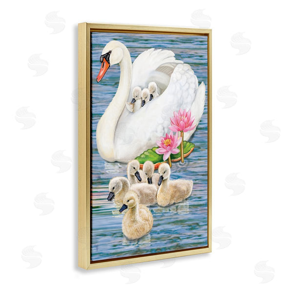 Stupell Industries Rosiland Solomon | Swan Family & Lotus Flowers