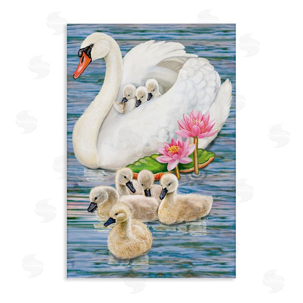 stupell industries Rosiland Solomon | Swan Family & Lotus Flowers