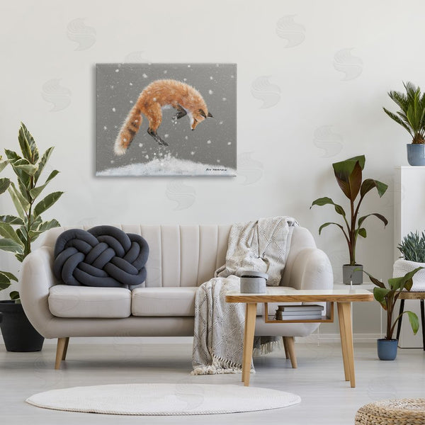 Stupell Industries Roy Thompson | Jumping Fox Winter Snowfall Wall Art