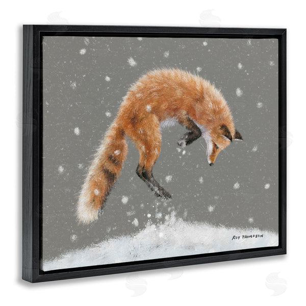 Stupell Industries Roy Thompson | Jumping Fox Winter Snowfall Wall Art