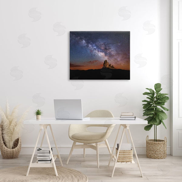 Stupell Industries Royce Bair | Dazzling Starry Sky Milky Way Desert Butte Wall Art