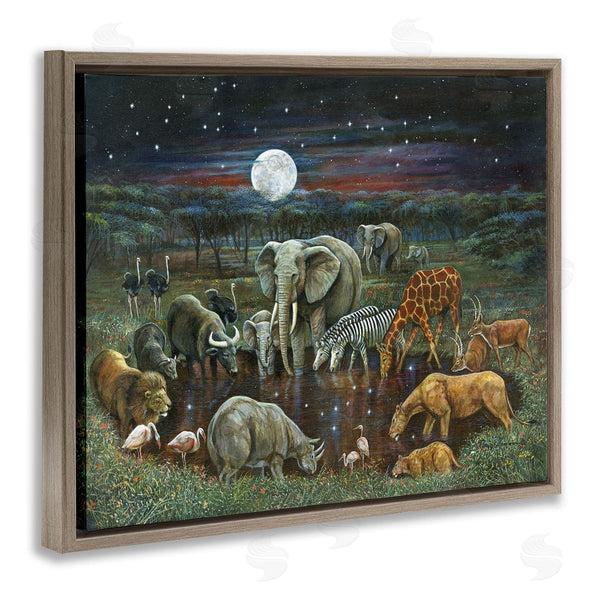 Stupell Industries Ruane Manning | Animal Pairs At Watering Hole