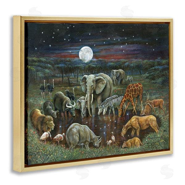 Stupell Industries Ruane Manning | Animal Pairs At Watering Hole