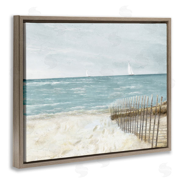Stupell Industries Ruane Manning | Beach Footprints & Fence Wall Art