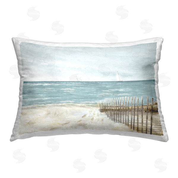 stupell industries Ruane Manning | Beach Footprints & Fence