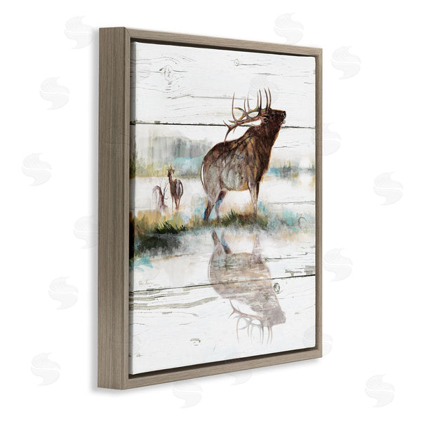 Stupell Industries Ruane Manning | Elk And Wild Deer Forest Animal Watering Hole Wall Art