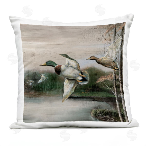 Stupell Industries Ruane Manning | Flying Ducks In Rustic Nature Printed Throw Pillow