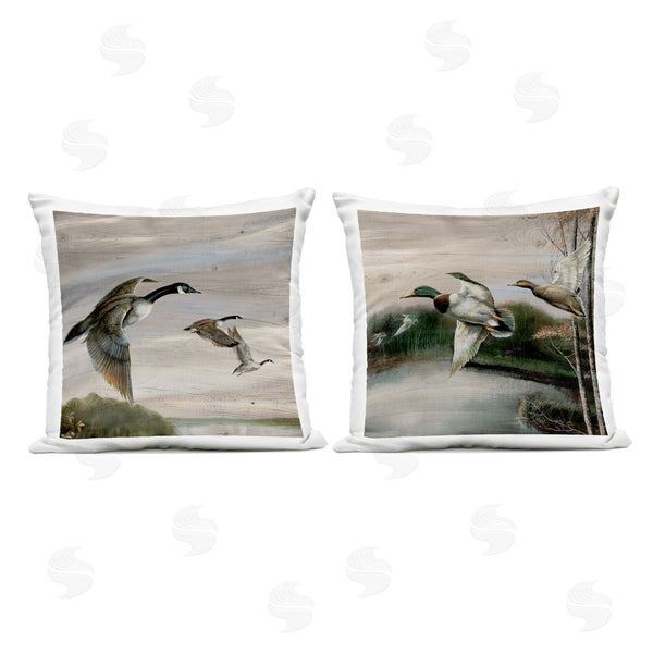 Stupell Industries Ruane Manning | Geese & Ducks In Nature Printed Throw Pillow Set