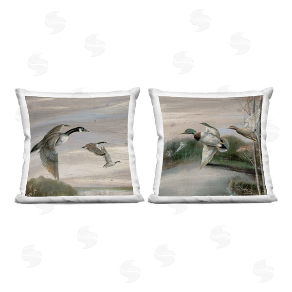 stupell industries Ruane Manning | Geese & Ducks in Nature Printed Throw Pillow Set