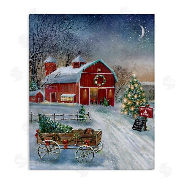 stupell industries Ruane Manning | Holiday Wagon & Barn