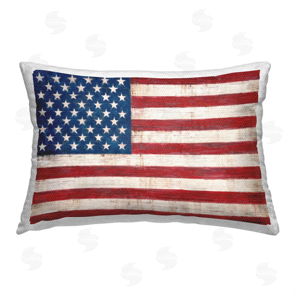 Stupell Industries Ruane Manning | Patriotic American Flag Printed Throw Pillow