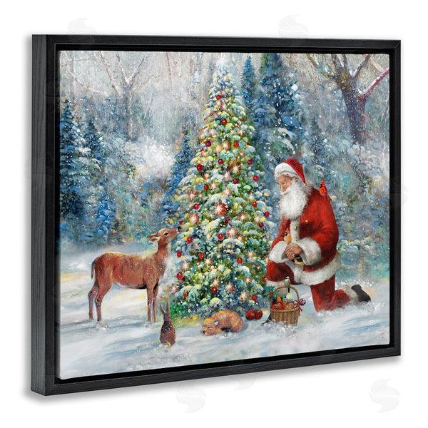 Stupell Industries Ruane Manning | Santa & Baby Deer Wall Art