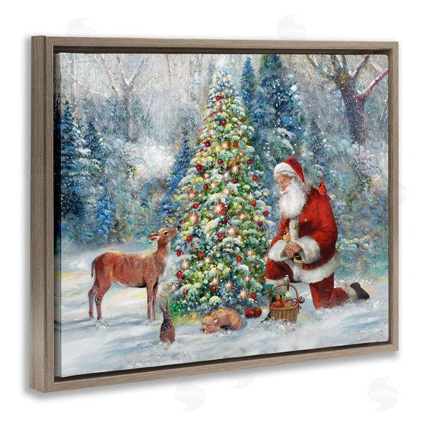 Stupell Industries Ruane Manning | Santa & Baby Deer Wall Art