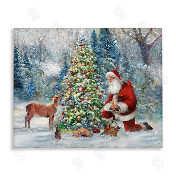 stupell industries Ruane Manning | Santa & Baby Deer Wall Art