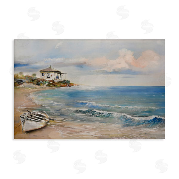stupell industries Ruane Manning | Shoreline Rowboat Scene