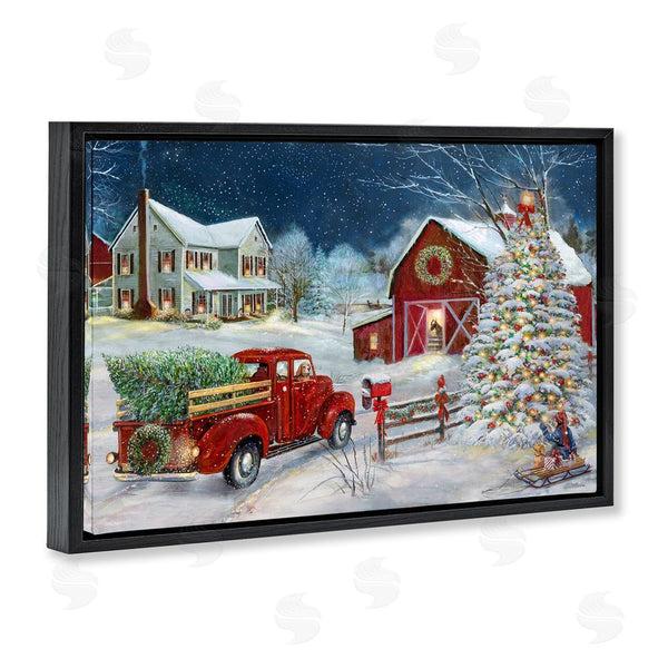 Stupell Industries Ruane Manning | Snowy Winter Farmhouse Wall Art