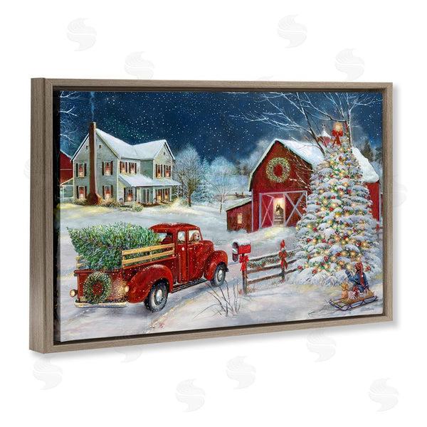 Stupell Industries Ruane Manning | Snowy Winter Farmhouse Wall Art