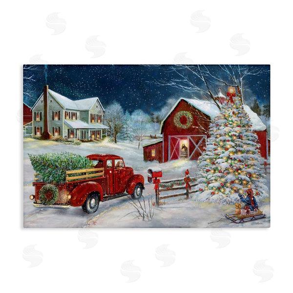 stupell industries Ruane Manning | Snowy Winter Farmhouse Wall Art