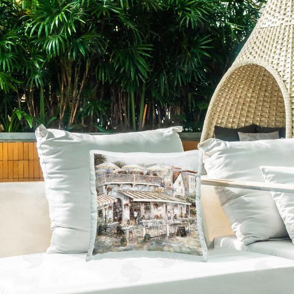 Stupell Industries Ruane Manning | Town Café Patio Printed Throw Pillow