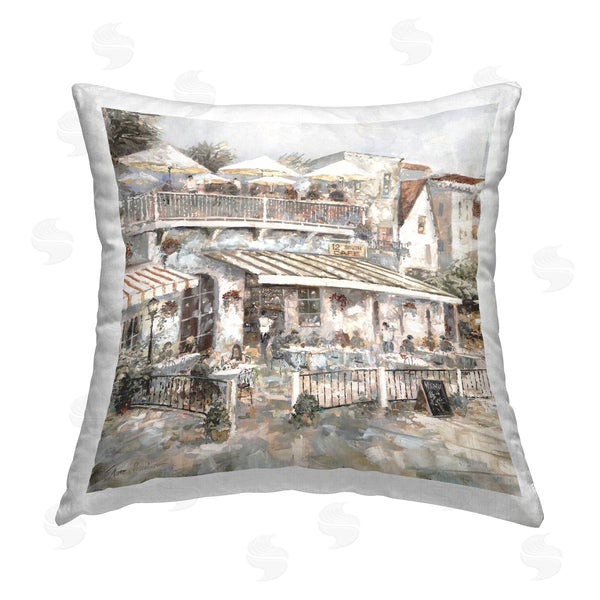 stupell industries Ruane Manning | Town Café Patio Printed Throw Pillow