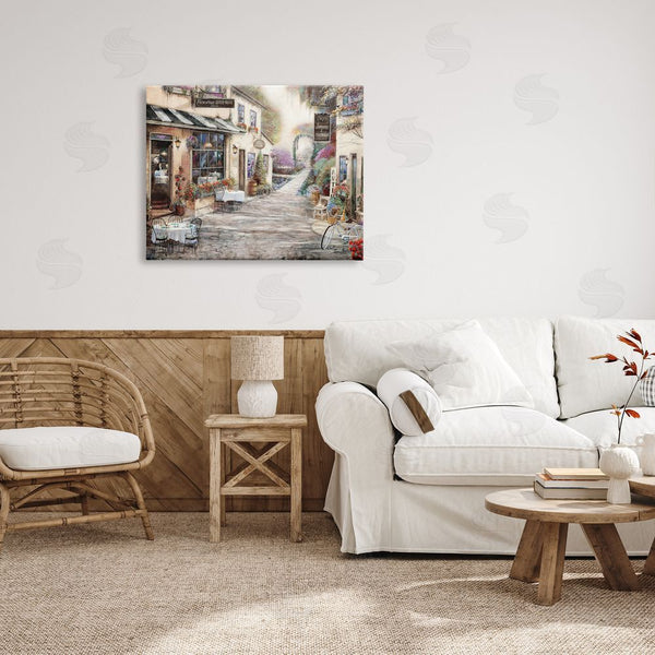 Stupell Industries Ruane Manning | Traditional Village City Architecture Charming Bistro Scene Wall Art