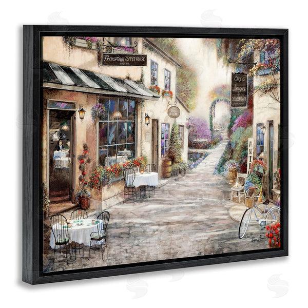Stupell Industries Ruane Manning | Traditional Village City Architecture Charming Bistro Scene Wall Art