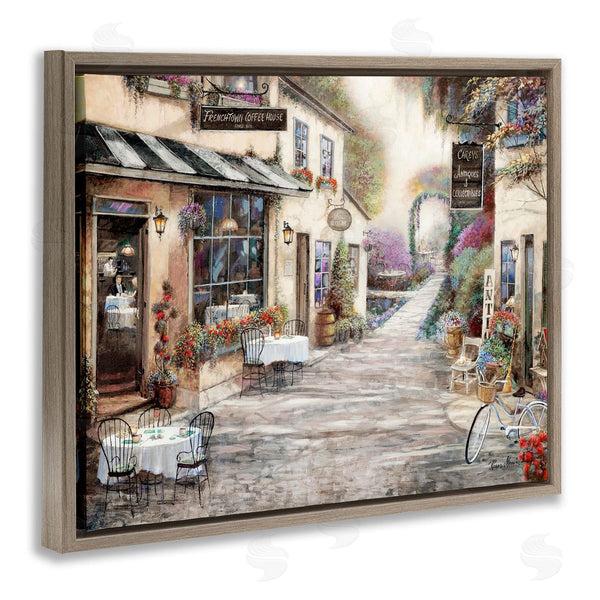 Stupell Industries Ruane Manning | Traditional Village City Architecture Charming Bistro Scene Wall Art